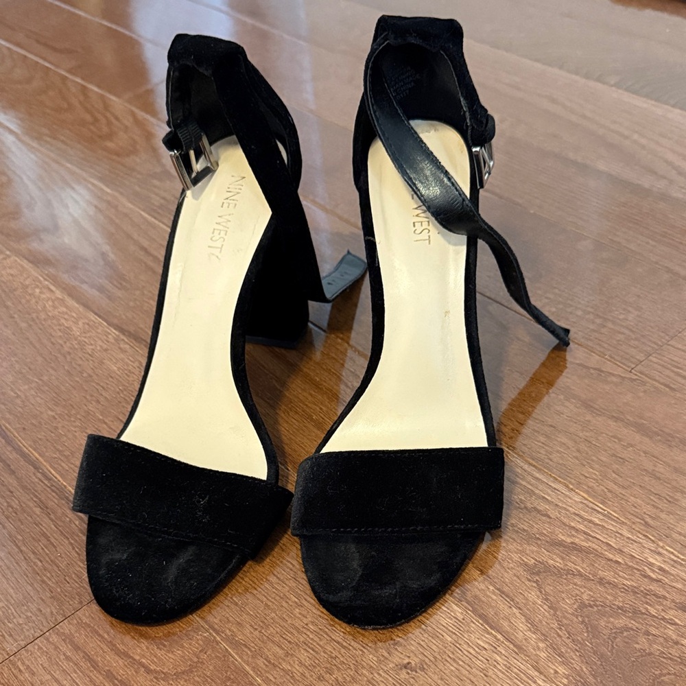 Nine West Black Strappy Heels
